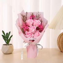 Gėlių muilo puokštės dovanų kolekcija ypatingoms akimirkoms Pink Carnation