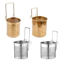 Spaghetti Pasta Strainer Pasta Basket Easy to Clean Rustproof with Handle Deep 8x9cm Silver