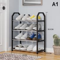 Creative Simple Assembly Shoe Rack Steel Tube 4-Layer Solid Color Assembly Home Shoe Rack For Porch Living Room Storage Rack A2