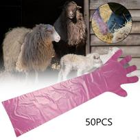 50 Pieces Disposable Gloves Vet Glove for Hunting Fishing Cleaning Aquariums red