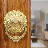 Žalvarinė durų rankena priekiniam įėjimui, vintažinė vartų rankena medinėms konstrukcijoms Bronze Color