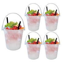 Plastikiniai kokteilių kibirėliai gėrimams Puodelio vakarėlio idėjos 32oz Daugkartiniai punšo dubenys Ledo kibirėlis Smoothie kibirėlis Pusiau permatomas