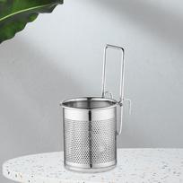 Gilių riebalų keptuvės krepšelis Virtuvinis koštuvas su rankena Makaronų koštuvas viešbučio valgomajam 8x9cm Silver