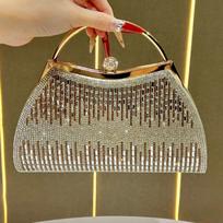 Rankinė, Aukščiausios klasės, Lengvo prabangos vakarinė rankinė, Suknelės rankinė, Vienos peties crossbody moteriška rankinė auksas