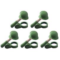 5/10 vnt. Kareivio pasveikinimo alaus butelio šalmo amatų alaus butelių kamšteliai, dulkėms atsparūs, juokingi alaus butelio kamšteliai vakarėlių baro veteranams 5 Pcs žalia