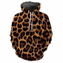 Vyriškas rudeninis leopardų rašto serijos 3D skaitmeninio spausdinimo užtraukiamas gobtuvas mados tendencijų džemperis vyrui S