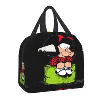 Mafalda nešiojama pietų dėžutė Quino komiksų aušintuvas terminis maisto izoliuotas pietų krepšys moterims, vaikams, mokyklos vaikams daugiafunkciniai krepšiai 22x20x13CM smėlis
