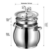 Nerūdijančio plieno taukų talpykla, didelės talpos aliejaus laikymo kibiras su dangčiu, aukštai temperatūrai atspari laikymo talpykla su filtru, didelė taukų talpykla 1.5L