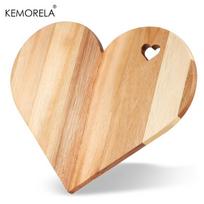 KEMORELA Širdies formos akacijos medžio pjaustymo lenta 1/2 vnt. Maistui saugi duonos sūrio padėklas su širdies formos išpjovomis Daugeliui švenčių beige