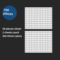 Vandeniui atsparūs sidabriniai virtuvės etikečių lipdukai ranka rašomiems užrašams ir maisto laikymui 3x1cm, 100 stickers