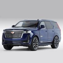 1/24 viso dydžio Escalade SUV lydinio automobilio modelis Die-cast metalinis visureigio automobilio modelis Simuliacinis garsas ir šviesa Kolekcija Vaikų žaislas Dovana mėlyna