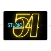 Studio 54 Neoninis Ženklas Metalinė Plokštelė Plakatas Sieninė Plokštė Pritaikomas Geležinis Pub Ženklas Sieninė Urvo Skardinis Ženklas Plakatas 20x30cm brown
