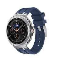 Silicone Strap for Samsung Galaxy Watch 8 Classic 46mm Luxury Rubber Men Bracelet For samsung watch 8 40mm 44mm Curved End Band Galaxy 8 40mm 44mm sidabro baltos spalvos