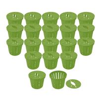 20Pcs Net Pots for Hydroponics Outdoor Planting Grow Basket Porous žalia