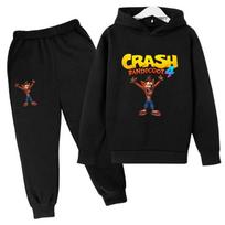 Vaikų animacinis žaidimas Crash Bandicoot Pavasario Rudens Megztinis su gobtuvu+Kelnės 2 vnt. Kostiumai Berniukų Mergaičių Laisvalaikio Apranga Sportiniai Kostiumai 110