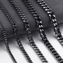 Width 5/7/9MM Hiphop Cuban Link Stainless Steel Chains Necklace for Men Basic Simple Rapper's Choker Fashion Jewelry Accessories width 3.5mm&70cm