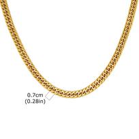 Vnox 3/5/7/9mm storio Kubos grandinėlės karoliai vyrams ir moterims, paprastas Miami grandinėlės kaklo papuoalas, vandeniui atspari nerūdijančio plieno unisex grandinėlė 50cm