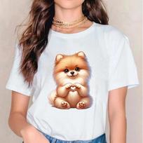 Juokingas Jorkšyro terjero printas T marškinėliai moterims Mados Harajuku Kawaii drabužiai Šuns augintinio T marškinėliai Femme Balti T marškinėliai Moterims 3XL