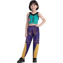 Mergaičių K Pop dainininkės Zoey Helovino persirengimo kostiumas Vaikų scenos pasirodymo apranga Vaikų mokyklos karnavalo vakarėlio vaidmenų žaidimo kostiumas 100cm mėlyna