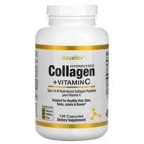 Bcuelov hidrolizuoto kolageno ir vitamino C kapsulės kolageno peptidai kartu su USP kokybės vitaminu C odos, plaukų ir nagų sveikatai apsaugoti