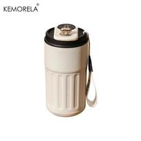 KEMORELA Išmanusis termosas Skaitmeninis LED temperatūros puodelis kavai 316 nerūdijančio plieno vakuuminis puodelis Biuro puodelis Nešiojamas verslo puodelis 450ml balta
