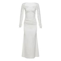 Women's Sexy Royal Sister Wind Lace Patchwork Design Hollow Slim Dress S balta