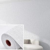 50cmX10m PVC Vienspalviai Sustorinti Tapetai Lininis 3D Putų Lipnūs Vandeniui Atsparūs Fono Sienų Renovacijos Sienų Lipdukai 1pcs 50cmX2.8m balta