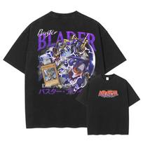 Miniso Yu Gi Oh  Anime Manga Vintage Washed Tees Tops Summer Oversized Short Sleeve Cotton T-shirt Unisex Casual Streetwear M