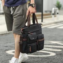 Vyriškas drobinis pečių krepšys Crossbody Krepšys Vyriškas krepšys kompiuteriui Vyriškas laisvalaikio krepšys Style 2 juoda
