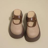 Thick-soled Shoes, One-step Cover-up Shoes, New Versatile and Casual Outerwear for Women, Lazy Flip-flops 35 chaki