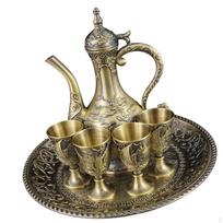 Metalinis vyno puodų rinkinys kavai, madingas, su puodeliais, turkiškos arbatos rinkinys, skirtas valgomajam, miegamajam Bronze