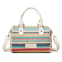 Casual Single-shoulder Crossbody Bag Fashionable and Simple Hand-held Straw Woven Beach Vacation Bag juoda