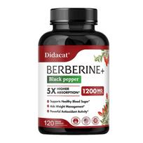 Berberino hidrochlorido kapsulės. Berberinas ir juodieji pipirai padeda kontroliuoti gliukozės kiekį kraujyje. Svoris. 120 vegetariškų kapsulių.