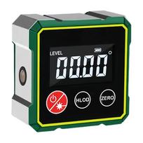 Magnetinis skaitmeninis LCD kampainis su elektroniniu lazeriniu matuokliu, goniometru, inklinometru, lygiu, magnetais, lygiu liniuote, 360° kampo matuokliu žalia