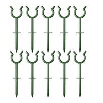 Garden Hose Guide Stakes Hose Support Soaker Holder Lawn Flower Bed Saver Set 10 Pieces Irrigation Watering Holder Bracket žalia
