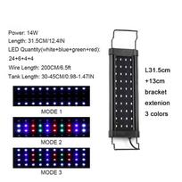 Black Adjustable Multi-Color LED Aquarium Light with Brackets,Full Spectrum LED Fish Tank Lights with White Blue Red Green LEDs USA plug