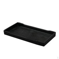 Melamino viešbučio serviravimo padėklai Indai puodelis stiklinis pyragų rinkinys juodas 21x10,8 cm A 21×10.8cm