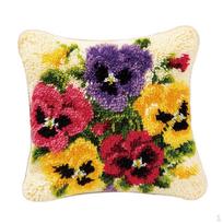 Anties raštų užrakto pagalvės gaminimo rinkinys su pagrindiniais įrankiais Colorful Flowers