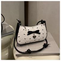 Bow-shaped Crescent-shaped Underarm Bag, A Fashionable and Luxurious Single-shoulder Small Square Bag balta