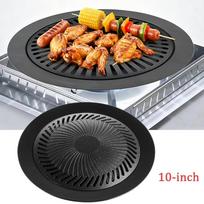 KOSUN Korėjietiška be dūmų BBQ keptuvė su grotelėmis, nelipni plokštė, tinkama dujinei ir indukcinei viryklei, kepimo įrankis BBQ patalpose ir lauke