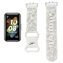 Prints Design Strap for Samsung Galaxy Fit 3 Watch Band Silicone Engraving Bracelet for Samsung Galaxy Fit 3 Floral Wristband For Fit 3 abrikosas