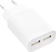 InLine® USB Power Adapter DUO, 2-Port 100-240VAC to 5V / 2.1A white