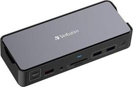 „VERBATIM DOCKING STATION PRO 15IN1“ ADAPTERIS, SKIRTAS „WINDOWS MAC“ SU 2 HDMI IR 4 USB-A JUNGTIMI