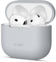 Pilkas silikoninis dėklas Apple AirPods 4 ausinėms