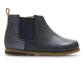 "Clarks Drew Fun" tamsiai mėlyni odiniai batai su užtrauktuku vaikams 21, 21