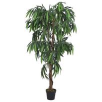 Dirbtinis mango medis, žalios spalvos, 200 cm, 1050 lapų