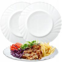 Plokščia pietų lėkštė, plytelės, grūdintas stiklas, 25 cm
