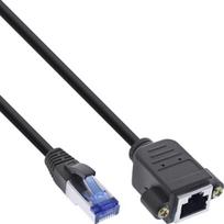 InLine InLine® Patch cable built-in extension, S/FTP (PiMf), Cat.6A, halogen-free, copper, black, 0.5m