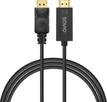 Aukštos kokybės 1.5m DisplayPort į HDMI kabelis, juodas, CL-183