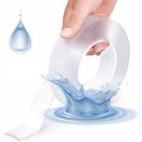 Dvipusė juosta Nano – Skaidri, Daugkartinio naudojimo, 5 m ilgis, 50 mm plotis, 1 mm storis